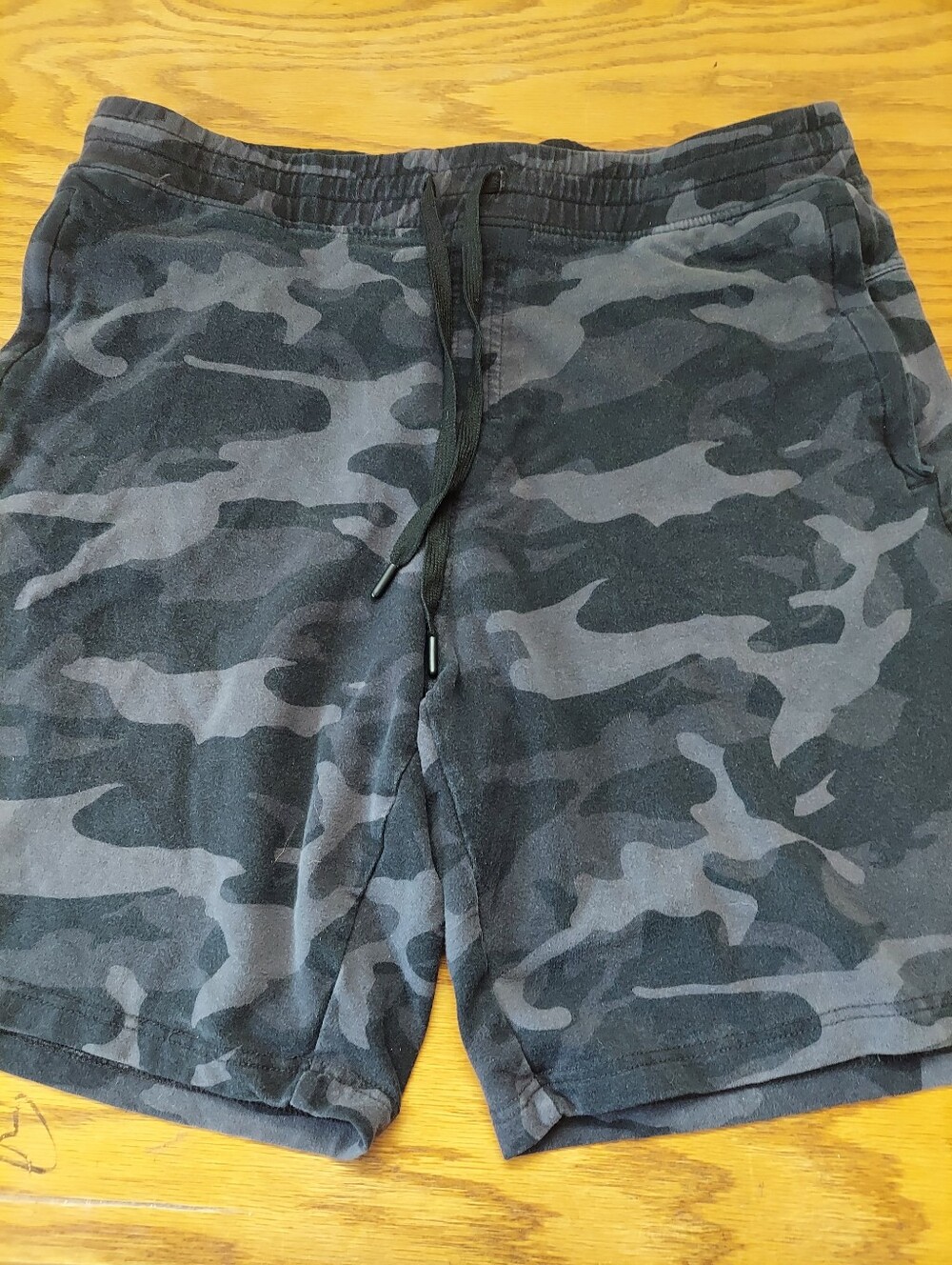 90 Degrees By Reflex Knit Sweat Shorts Men's Size XL Black Camouflage Pockets